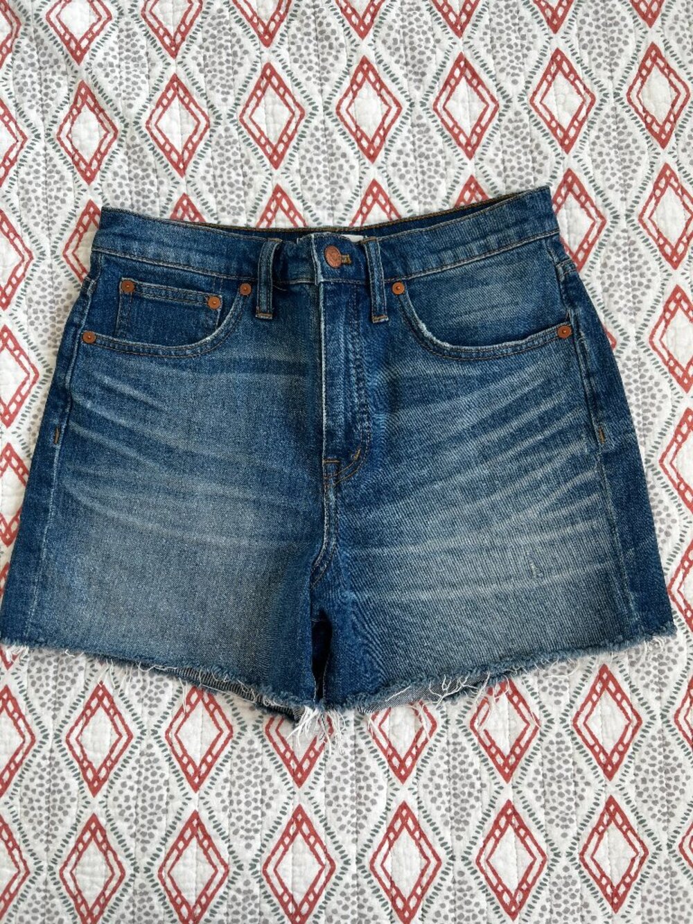 Madewell High-Rise Cut-Off Denim Jean Shorts Stretch Blue 3.5 Inseam size 27"